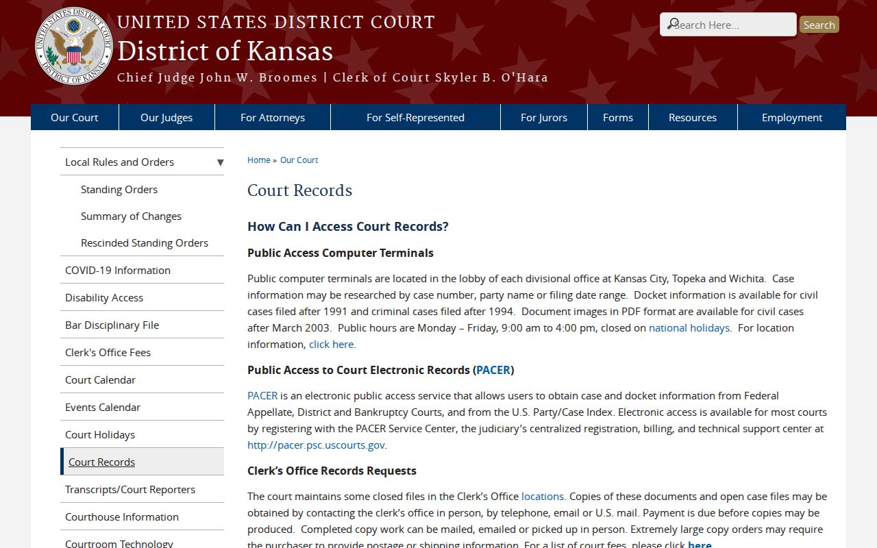 Chase area federal court records source