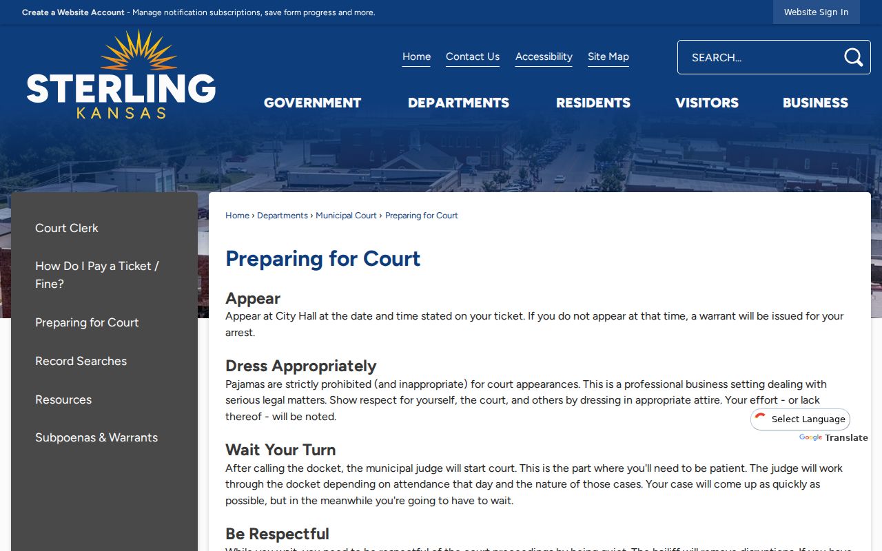 Sterling preparing for municipal court instructions