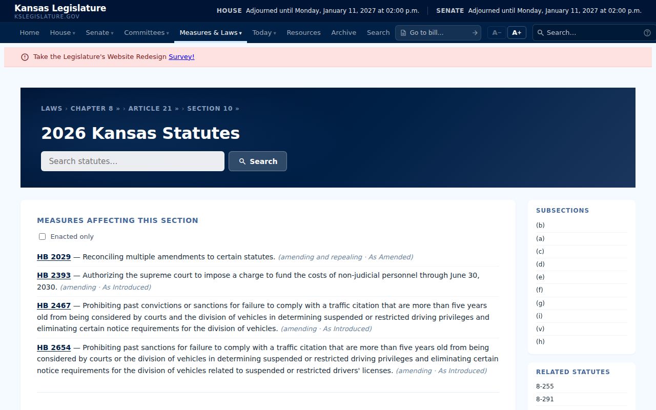 Kansas traffic citation noncompliance statute